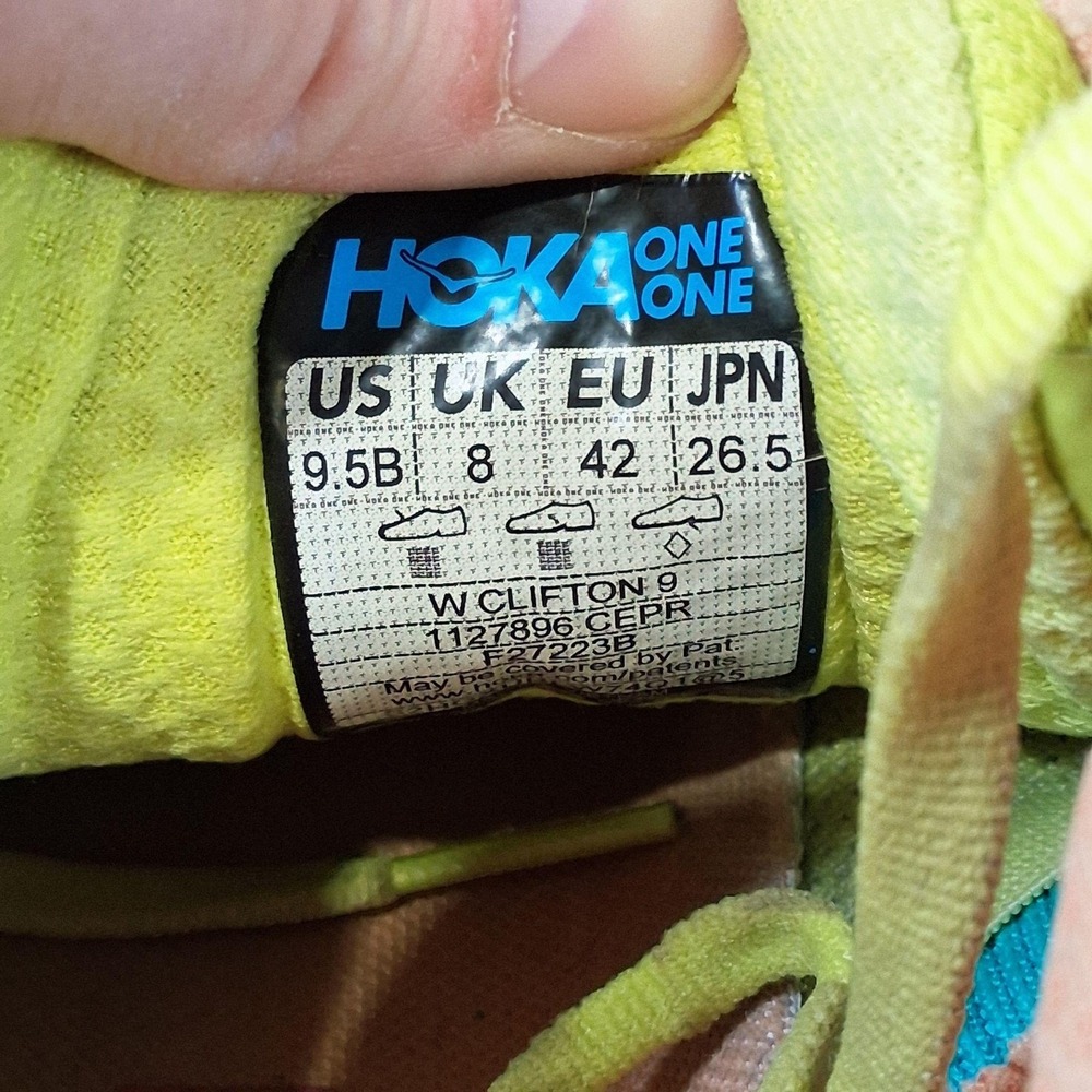 Hoka One One Clifton 9 Shoes Womens 9.5 Teal Mesh Running Sneakers 1127896 CEPR - Picture 8 of 10